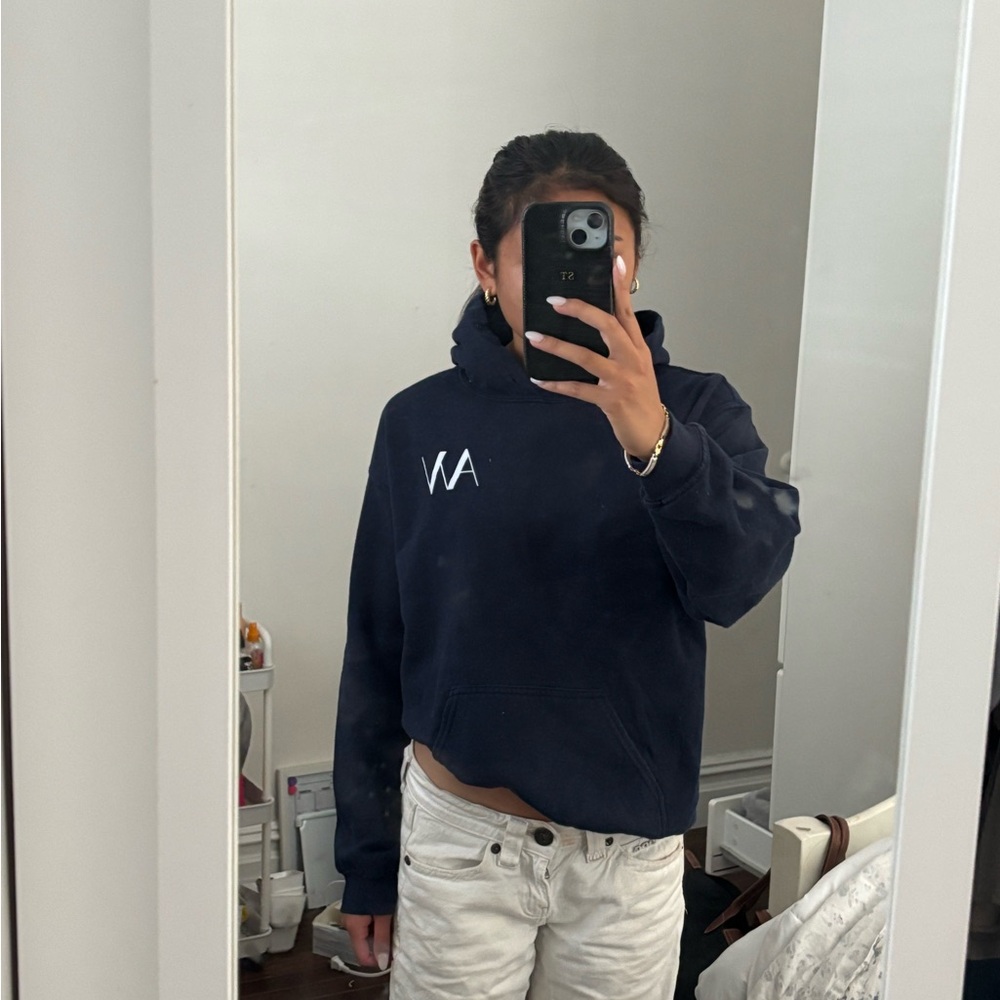 Women's Navy Cowl Neck Pullover Sweater
